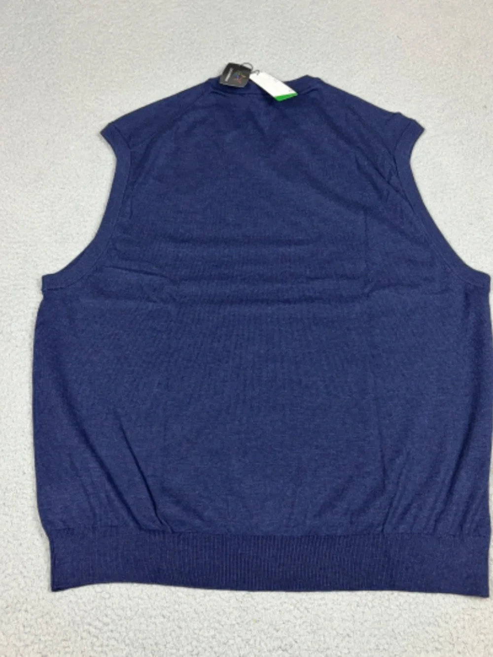 Greg Norman Sweater Vest Men's 3XL Blue Short Sleeve V-Neck Golf Stretch NWT